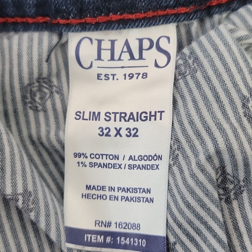 Chaps. Slim Straight. Blue Denim Jeans. Size 32X32. EUC - Picture 8 of 8